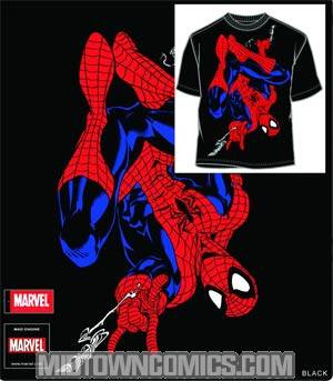 Spider-Man Blue Spider Black T-Shirt Large