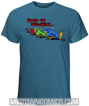 Keep On Truckin Guys Stoned Blue T-Shirt Large