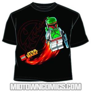 Lego Star Wars Fett In Flight Previews Exclusive Black T-Shirt Large
