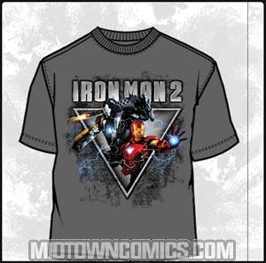 Iron Man 2 Three Triangle Youth Grey T-Shirt Large