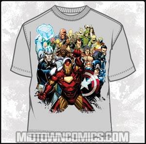 Marvel Team-Ups Supa Group Silver T-Shirt Large