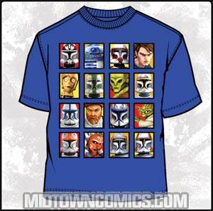 Star Wars Clone Wars Galactic Idol Youth Blue T-Shirt Large