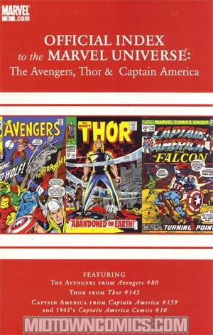 Avengers Thor & Captain America Official Index To The Marvel Universe #3