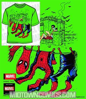 Spider-Man Air Dry Previews Exclusive Kelly Green T-Shirt Large