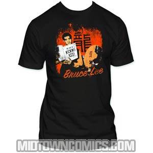 Bruce Lee Art Of Kicking Ass Black 30/1 T-Shirt Large