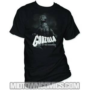 Godzilla King Of The Monsters Black & White Black T-Shirt Large