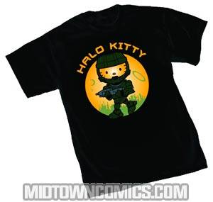 Halo Kitty Black T-Shirt Large