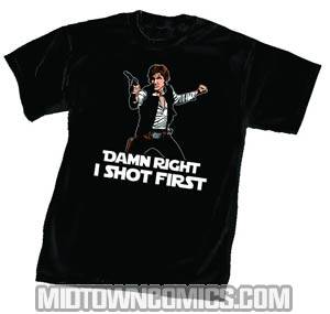 Star Wars I Shot First Black T-Shirt Large