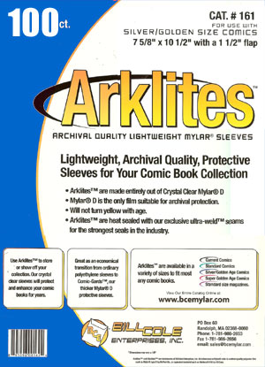 Bill Cole ARKLITES Silver / Golden Age Size 1-mm Mylar Bags 100-Count