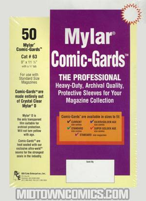Bill Cole COMIC GARDS Magazine Size 4-mm Mylar Sleeves 50-Count