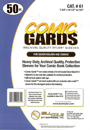Bill Cole COMIC GARDS Silver / Golden Age Size 4-mm Mylar Sleeves 50-Count