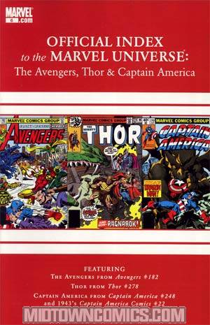 Avengers Thor & Captain America Official Index To The Marvel Universe #6