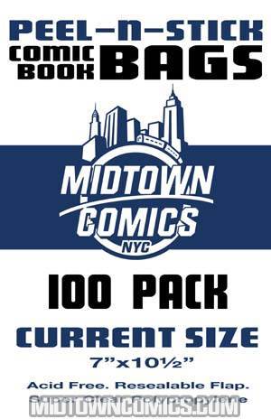 Current Size Comic Book Bags Peel-N-Stick 100-Pack