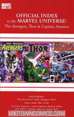 Avengers Thor & Captain America Official Index To The Marvel Universe #8