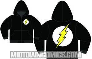 Flash Symbol Previews Exclusive Black Zip-Up Hoodie Medium