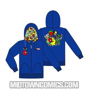 tokidoki x Marvel Floating Heads Navy Zip-Up Hoodie Small