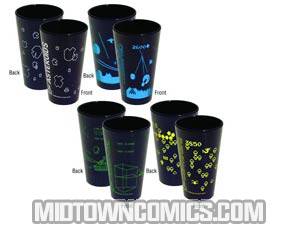 Atari Games 4-Piece Black Pint Glass Set
