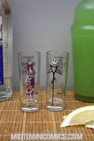 Nightmare Before Christmas 2010 Toothpick Holders - Glass Full Body Jack And Sally