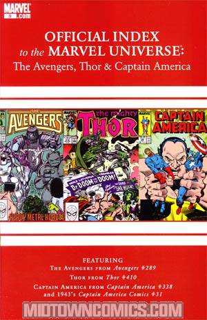 Avengers Thor & Captain America Official Index To The Marvel Universe #9