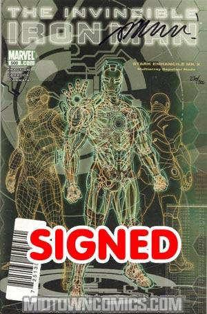 Invincible Iron Man #500 Cover H DF Signed By Matt Fraction
