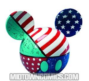 Disney By Romero Britto Mickey Mouse Patriotic Ears Trinket Box
