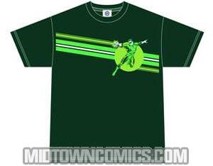 Green Lantern Lantern Stripe Hunter Green T-Shirt Large