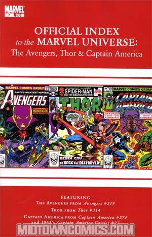 Avengers Thor & Captain America Official Index To The Marvel Universe #7