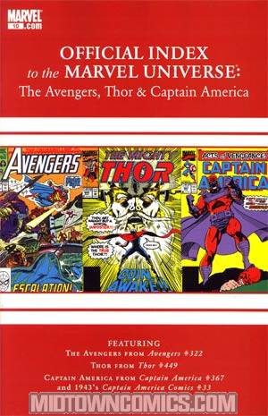 Avengers Thor & Captain America Official Index To The Marvel Universe #10