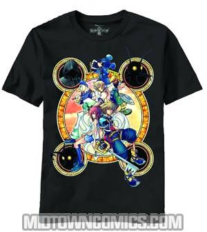 Kingdom Hearts Stacked Against Black T-Shirt Large