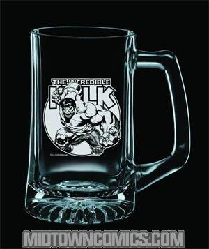 Marvel Heroes Etched Glass Stein - Incredible Hulk