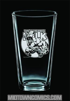 Marvel Heroes Etched Pint Glass Set - Incredible Hulk