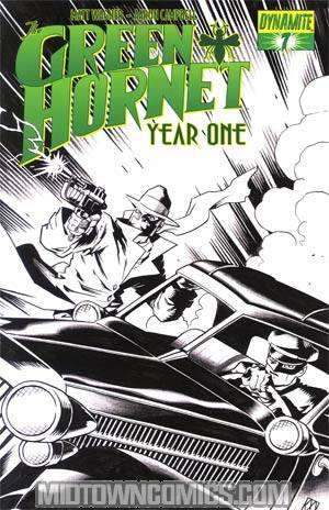 Green Hornet Year One #7 Cover C Incentive Matt Wagner Black & White & Green Cover