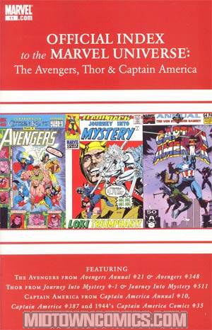 Avengers Thor & Captain America Official Index To The Marvel Universe #11