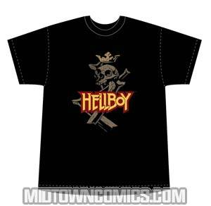 Hellboy With Skeleton Womens T-Shirt Large