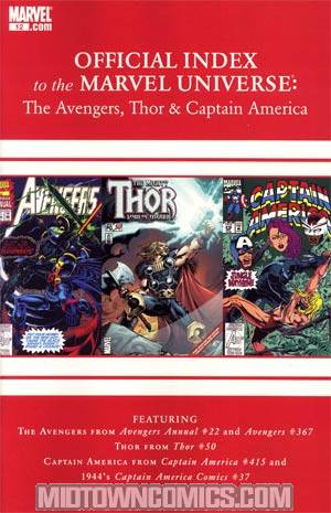 Avengers Thor & Captain America Official Index To The Marvel Universe #12