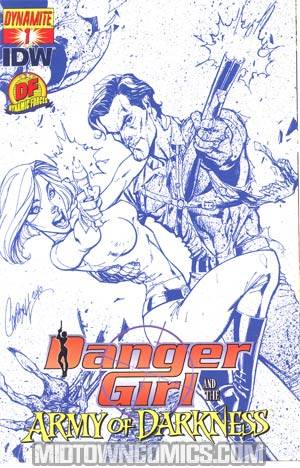 Danger Girl And The Army Of Darkness #1 Cover G DF Exclusive J Scott Campbell Deadite Blues Variant Cover