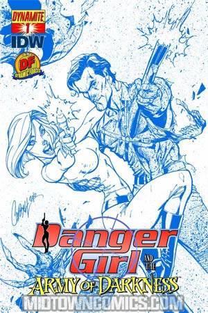 Danger Girl And The Army Of Darkness #1 Cover H DF Exclusive J Scott Campbell Deadite Blues Variant Cover With Bonus Book