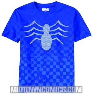 Spider-Man Iconic Oldy Royal Blue All-Over-Print T-Shirt Large