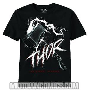 Thor Movie Bolt Attack-M Black T-Shirt Large