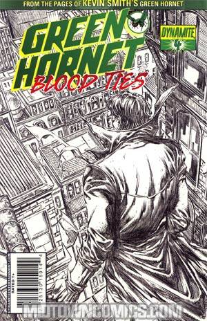Green Hornet Blood Ties #4 Cover B Incentive Johnny Desjardins Black & White & Green Cover