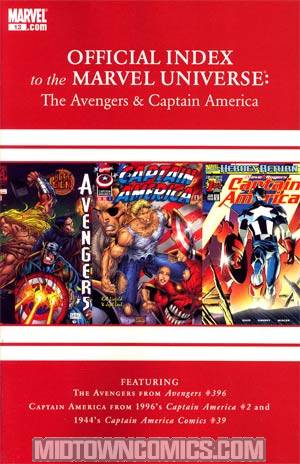 Avengers Thor & Captain America Official Index To The Marvel Universe #13