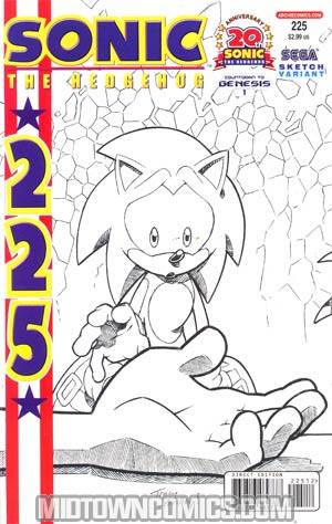 Sonic The Hedgehog Vol 2 #225 Variant Sketch Gatefold Cover