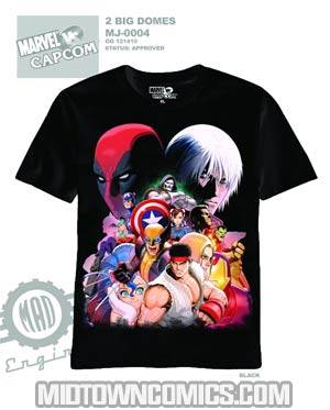 Marvel vs Capcom 2 Big Domes Black T-Shirt Large