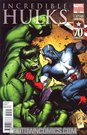 Incredible Hulks #624 Incentive Dale Keown Captain America 70th Anniversary Variant Cover