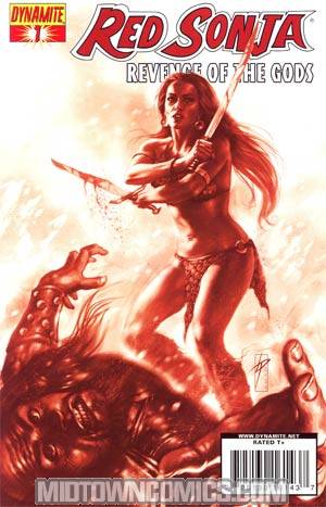 Red Sonja Revenge Of The Gods #1 Incentive Lucio Parrillo Blood Red Cover
