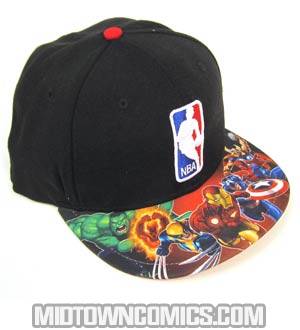 Marvel NBA Logo Group Cap Official Color Black - Size 7 1/4 (57.7 cm / 22.75 in)
