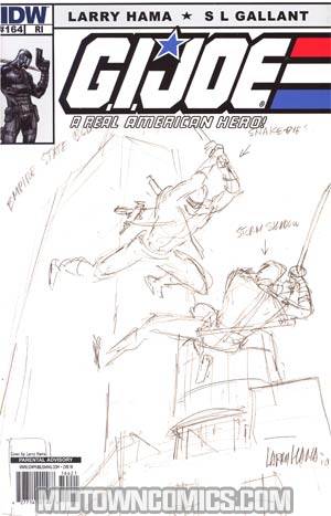 GI Joe A Real American Hero #164 Incentive Larry Hama Sketch Variant Cover