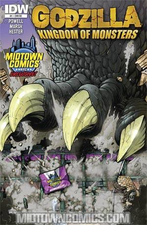 Godzilla Kingdom Of Monsters #1 Cover E Midtown Exclusive Godzilla Smashes Midtown Variant Cover
