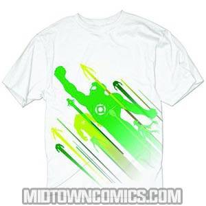 Green Lantern Green Silhouettes Previews Exclusive White T-Shirt Large