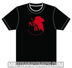 Neon Genesis Evangelion Nerv Logo Black T-Shirt Large